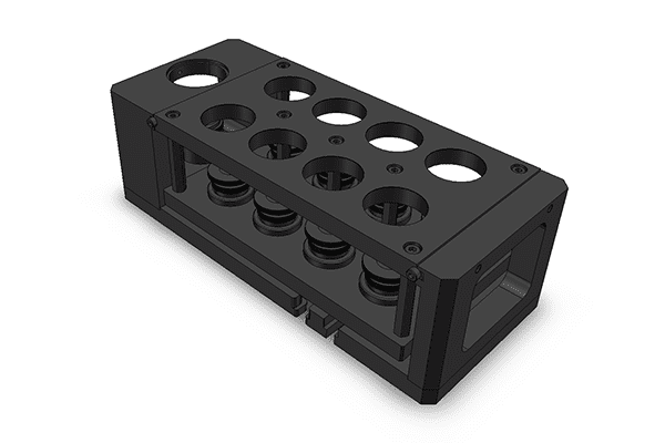Self level vise for mounted samples with test block