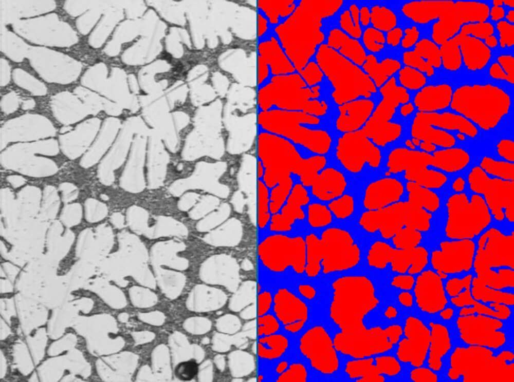 Dendritic arm spacing in aluminium alloy
