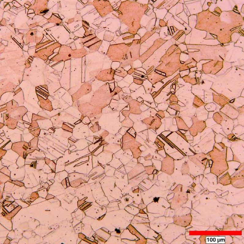 Grain size analysis in copper