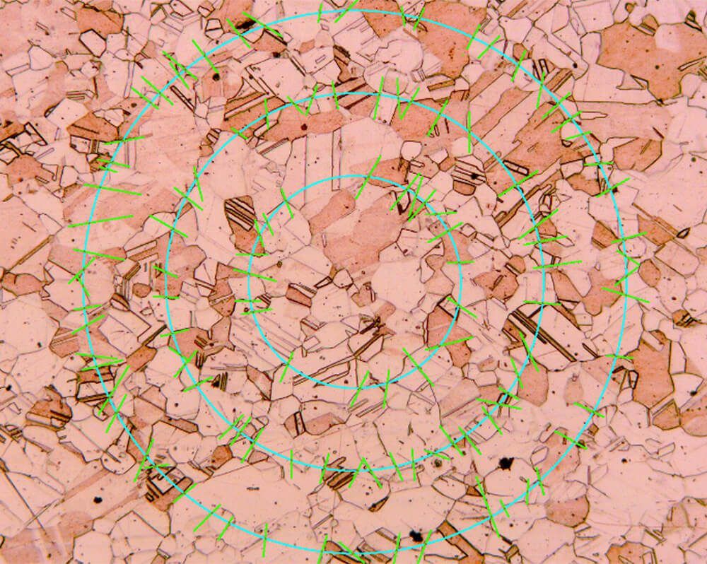Grain size analysis in copper