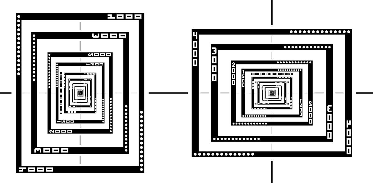 Nested rectangles of NIST traceable sizes