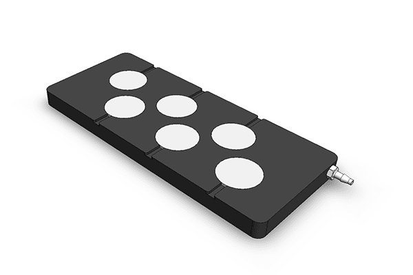 Vacuum chuck stage insert for 6 filters