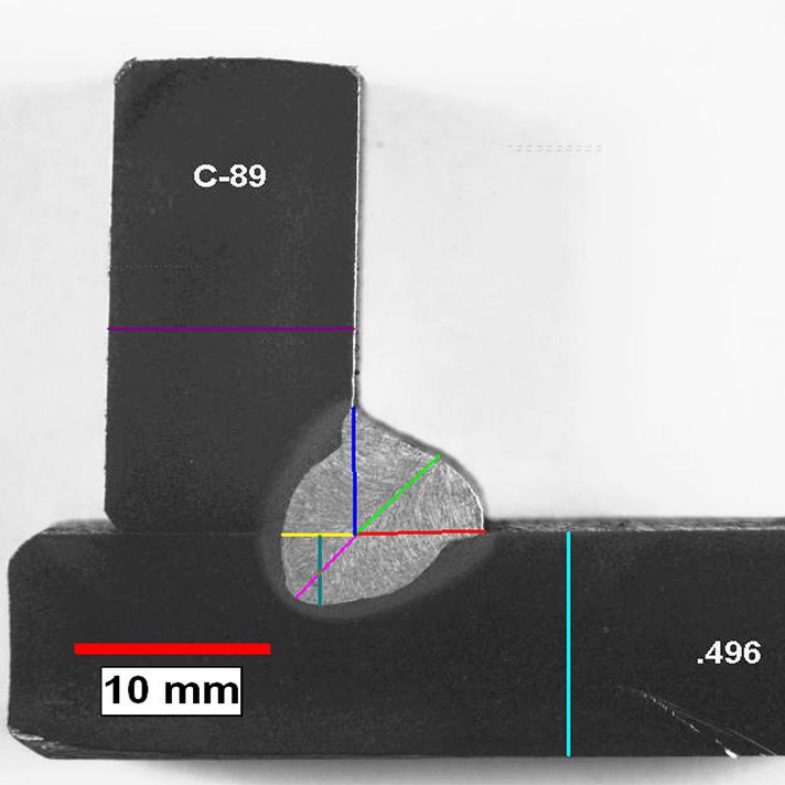 Welding analysis — weld cross-section measurement