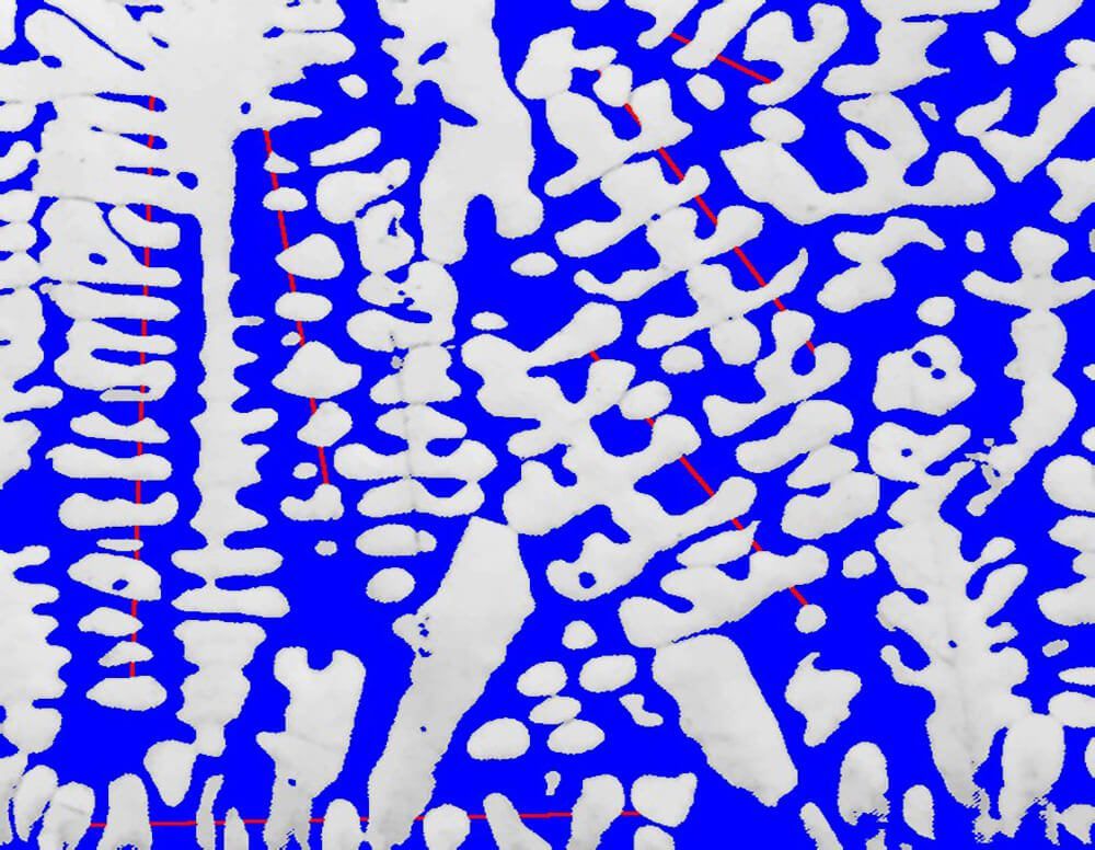 Dendritic arm spacing in copper lead alloy