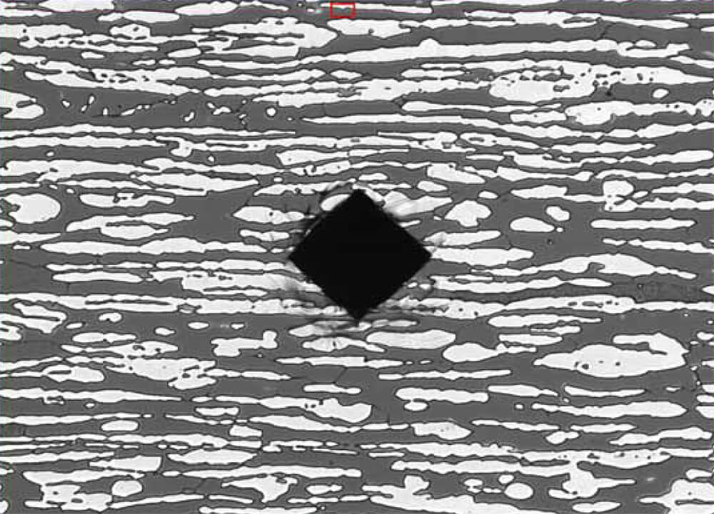 Microhardness and delta ferrite (Vickers)