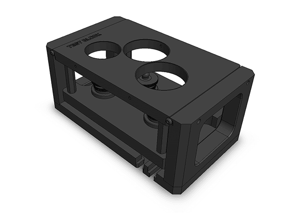 Self level vise for mounted samples, with test block
