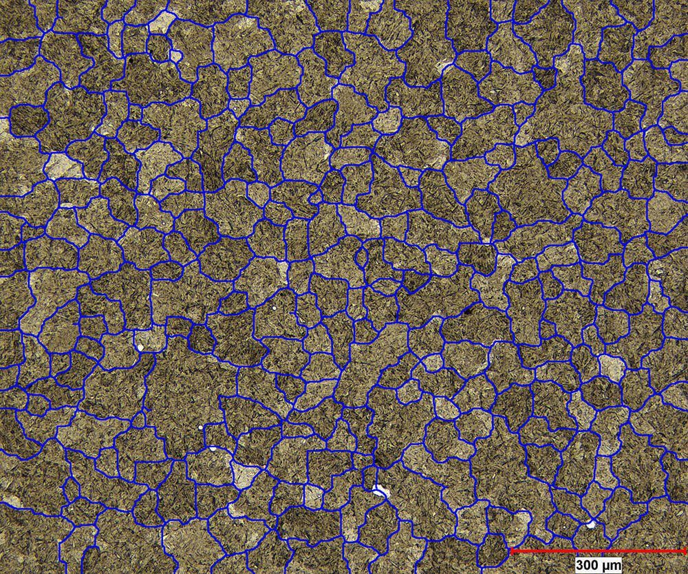 Grain size in martensitic steel