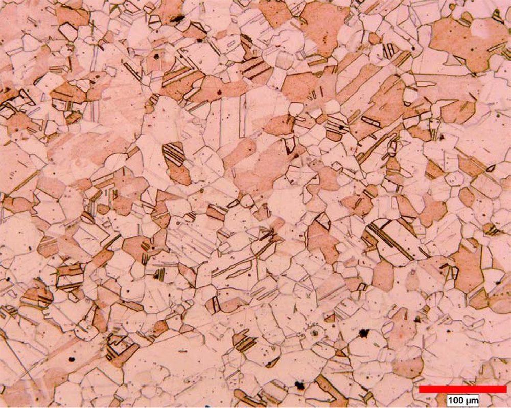 Grain size analysis in copper