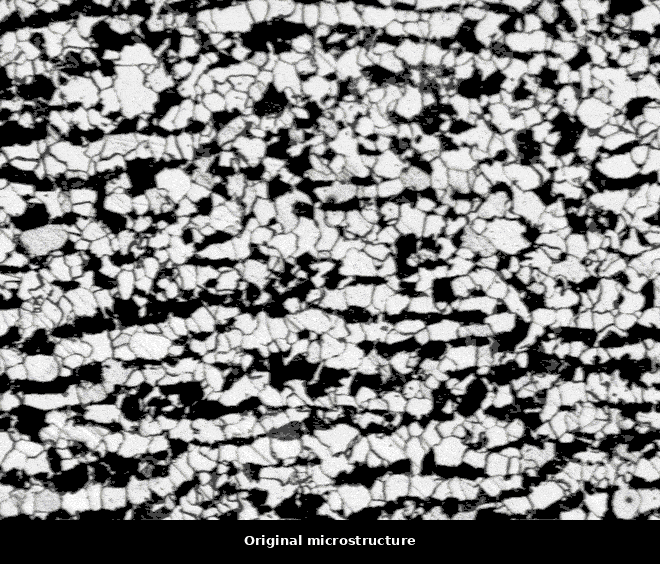 Microstructure ferrito-perlitique en bandes dont l’orientation directionnelle est mesurée