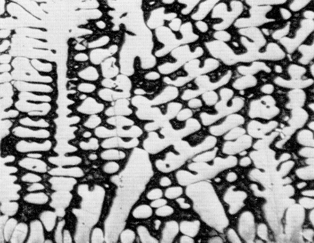 Dendritic arm spacing in copper lead alloy