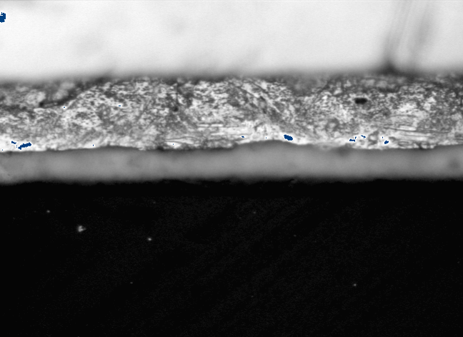 Paint and multilayer coating cross-section analyzed in Clemex