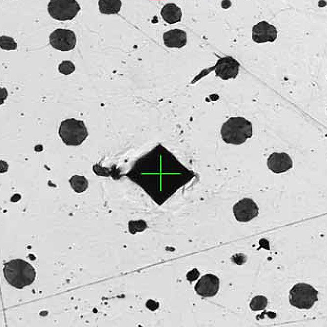 Microhardness and nodularity (Vickers)