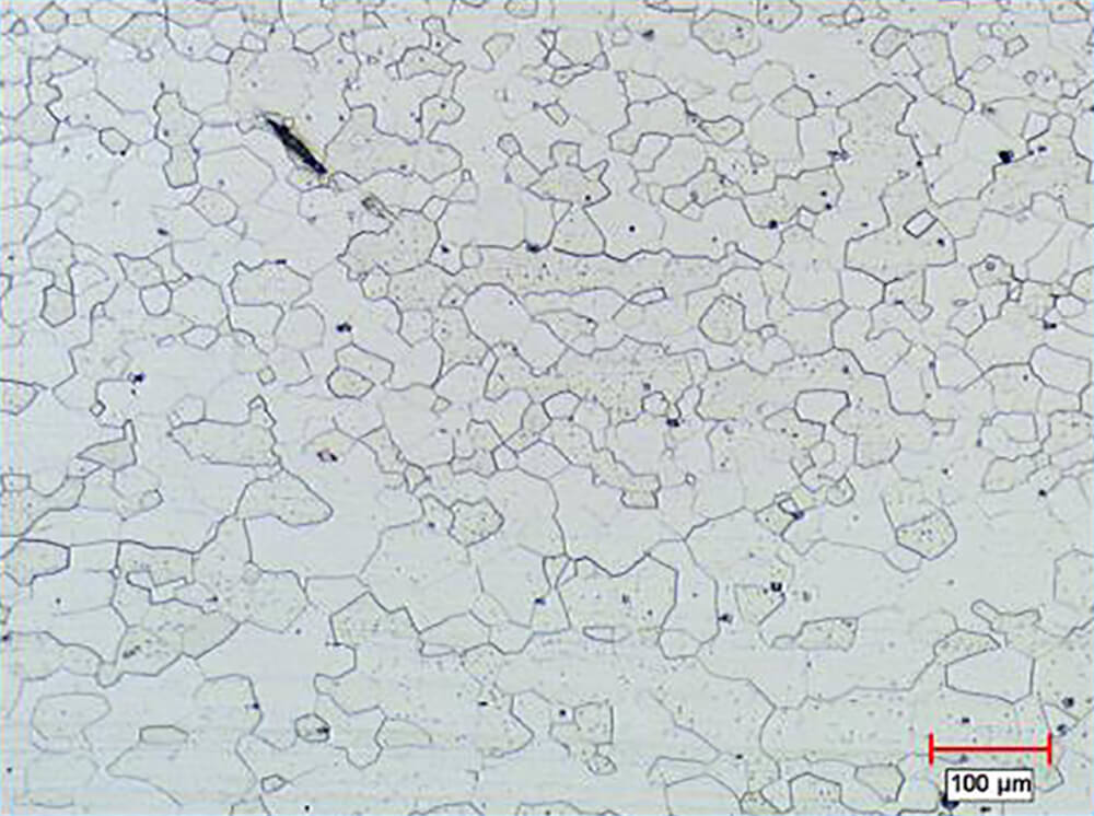 Grain size in stainless steel