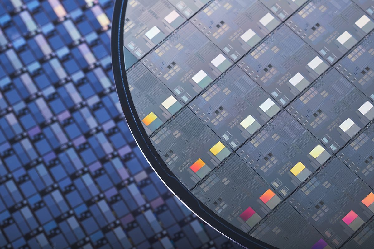 Silicon wafer undergoing laser grooving inspection