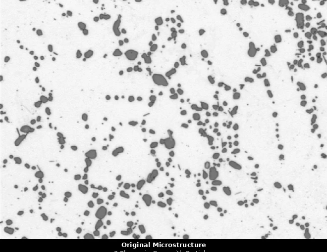 Two-phase grayscale microstructure with particles