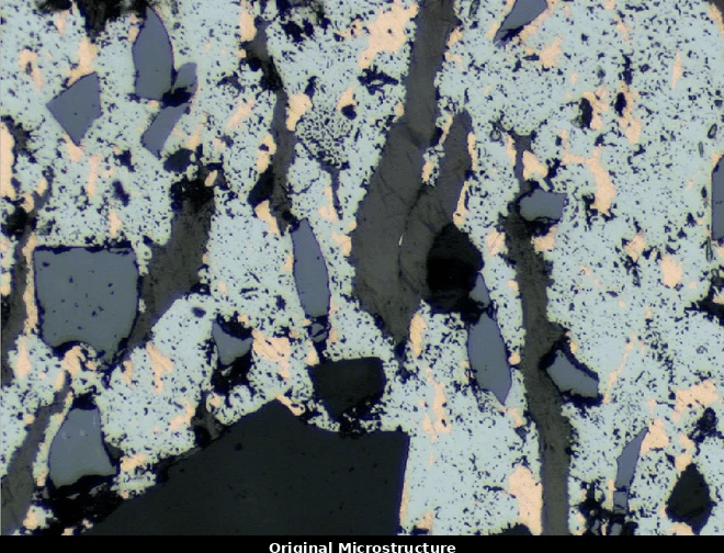 Up to five phases, color microstructure