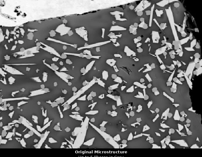 Up to five phases, grayscale microstructure