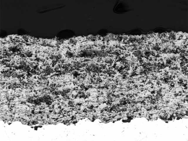 Porous coating cross-section with single traced interface