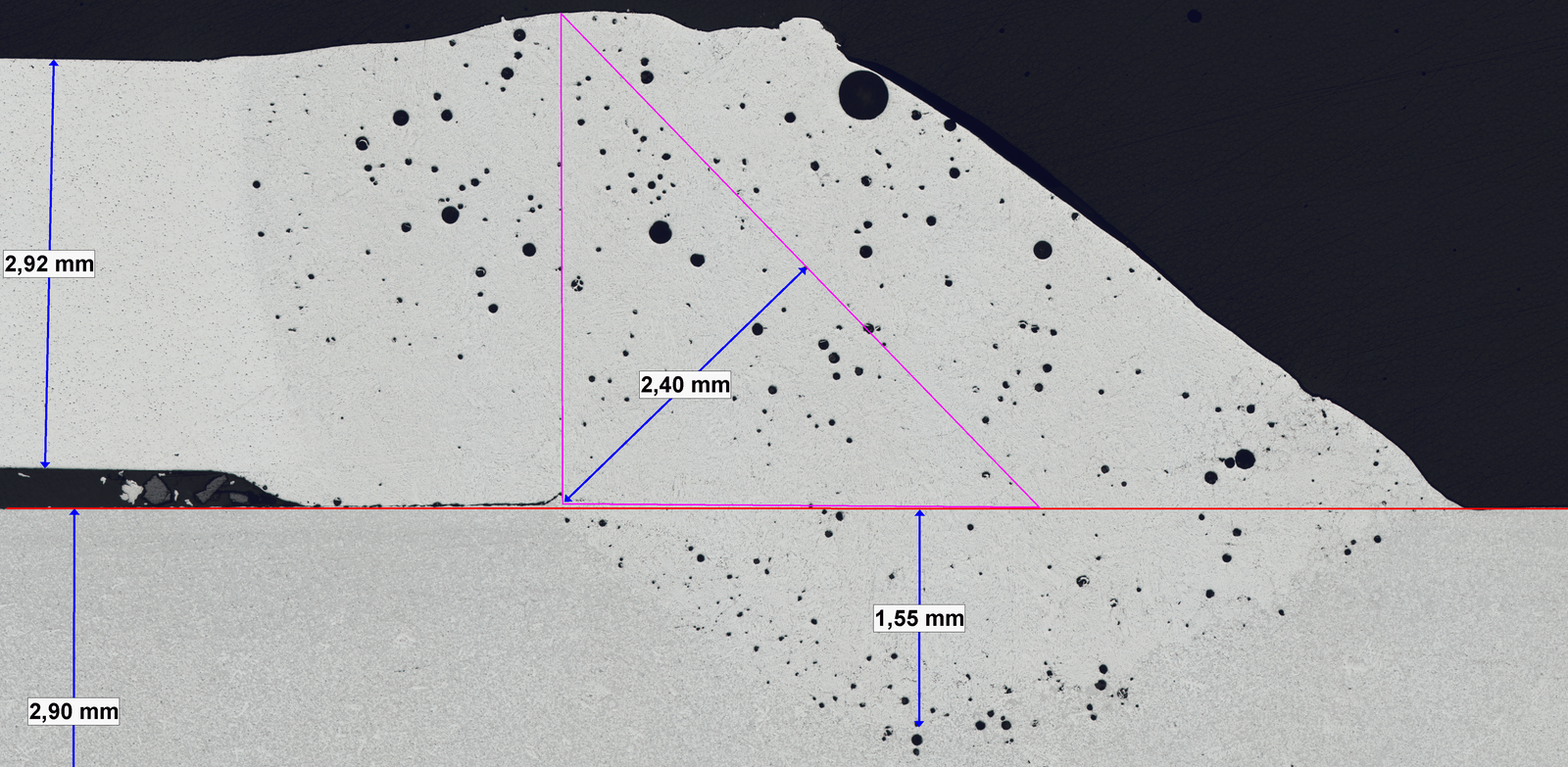 Welding analysis — weld cross-section measurement